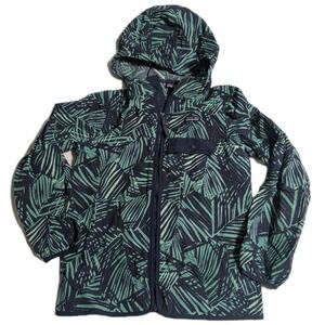 Patagonia Boys‎ L Palm Leaf Print Lightweight Windbreaker Hoodie Jacket Nylon